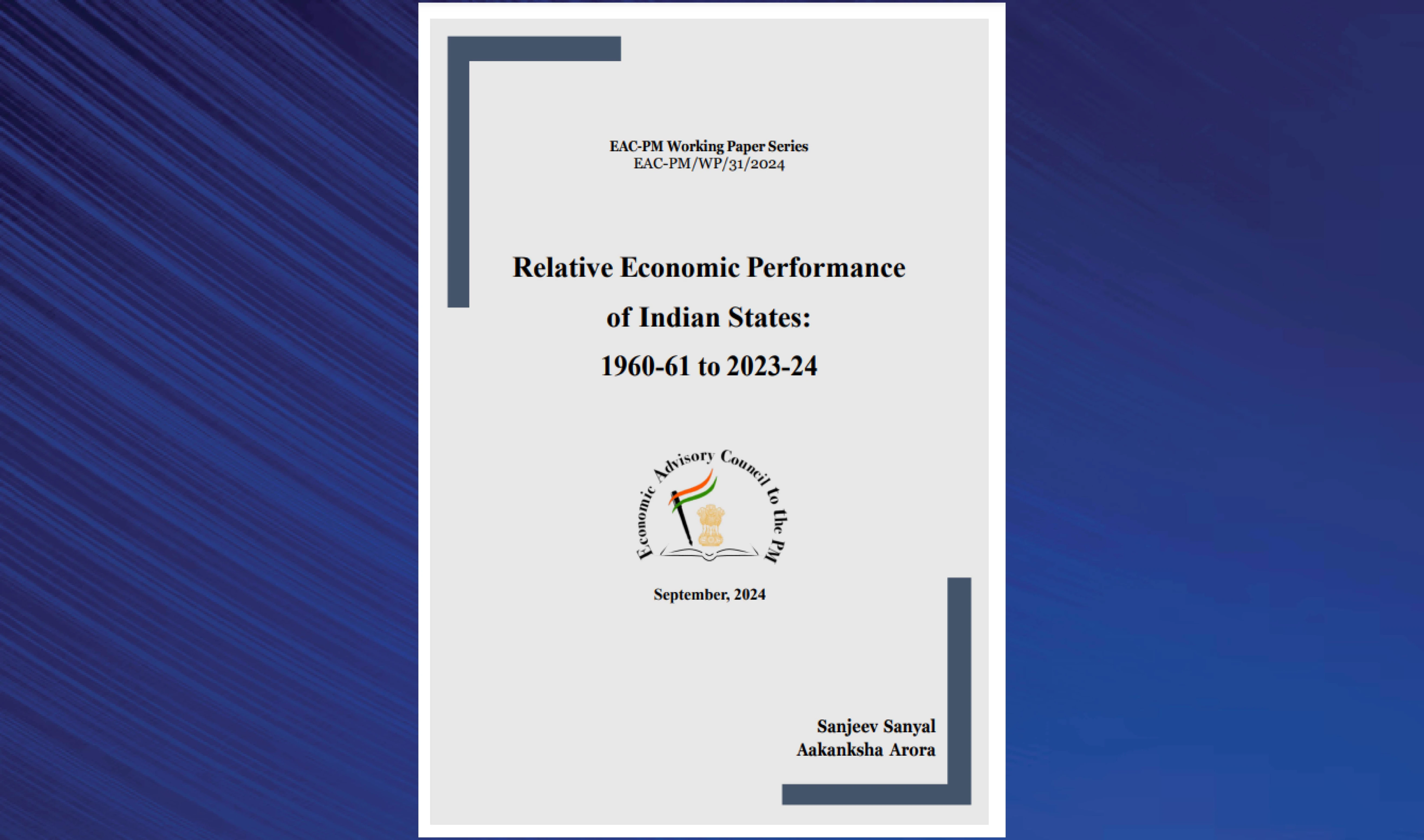 Regional disparity among Indian States highlighted by a Working Paper by EAC-PM