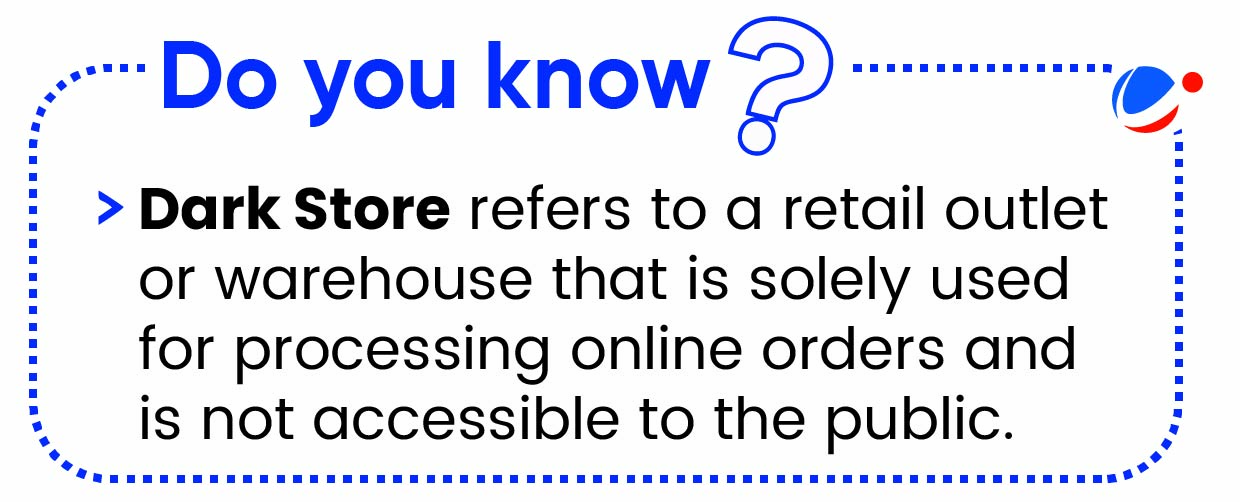The below infographic gives definition of dark store. 