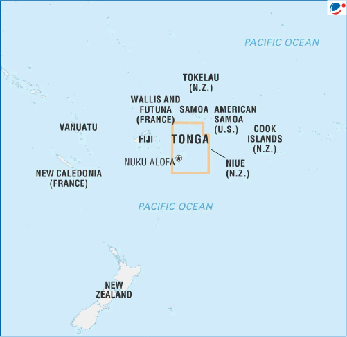 Map showing location of Tongo