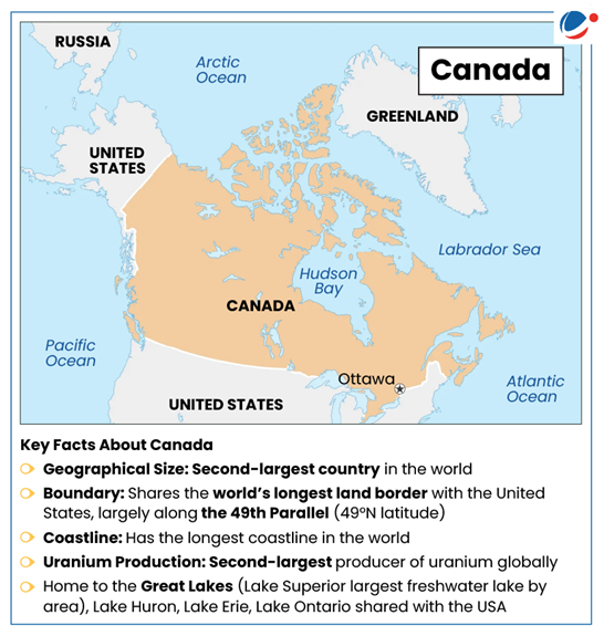 The below infographic shows the map of Canada. 