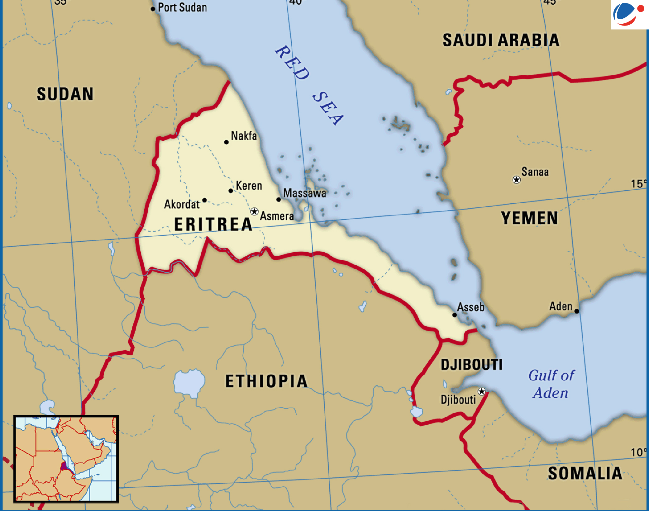 Image showing map of Eritrea 
