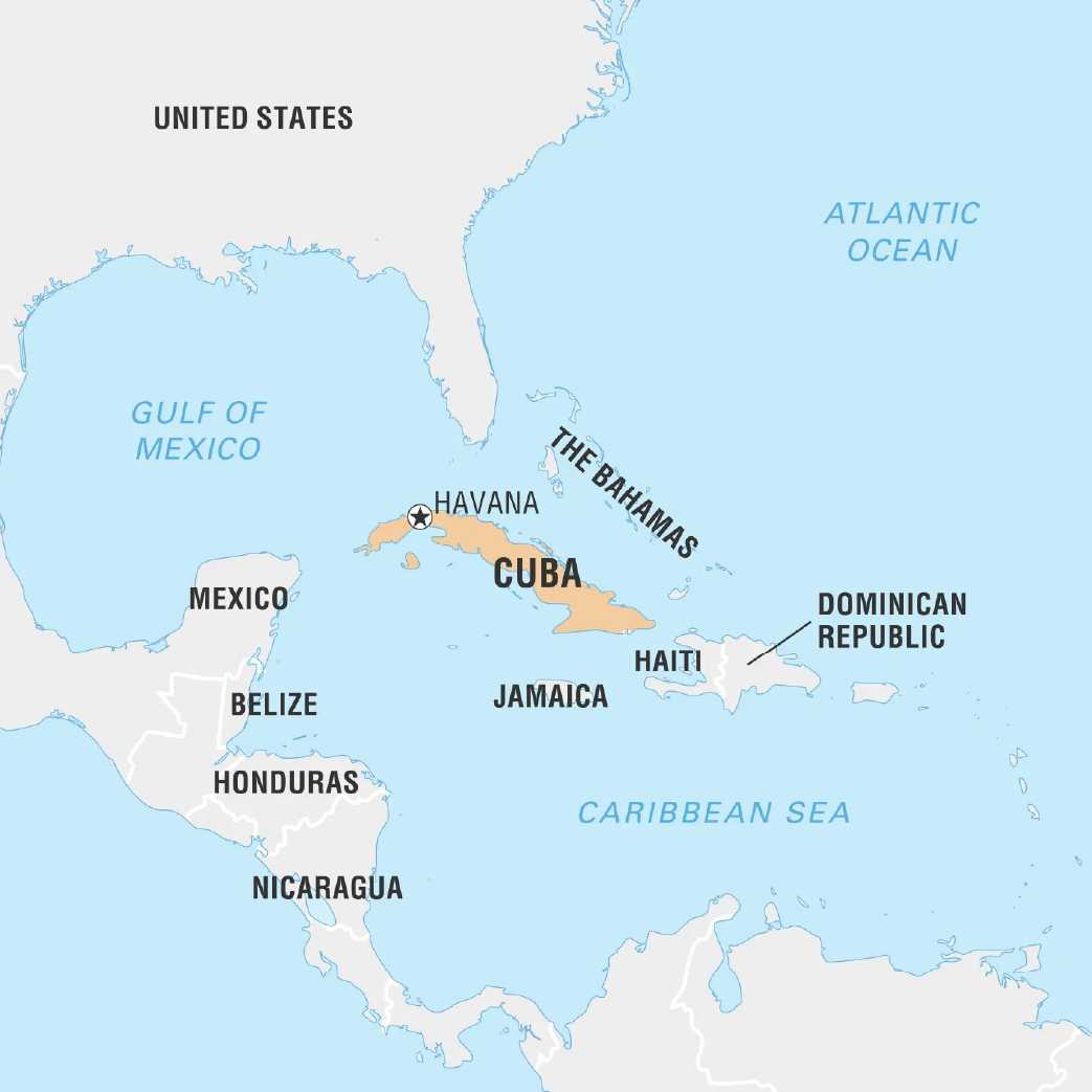 Image showing location of Cuba 