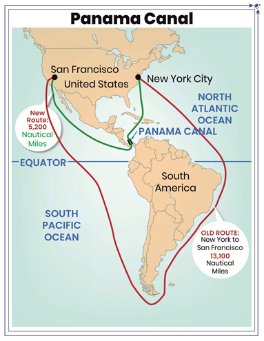 The below map show Panama Canal.