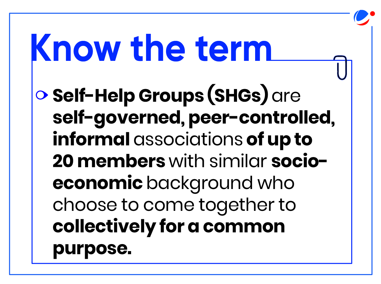 An image defining self-help groups, emphasizing collaboration and empowerment among individuals seeking personal development.