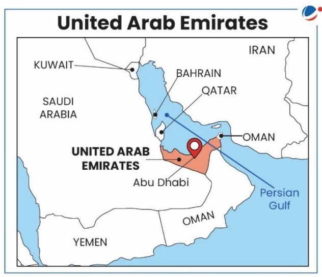Description: A map of united arab emirates
Description automatically generated