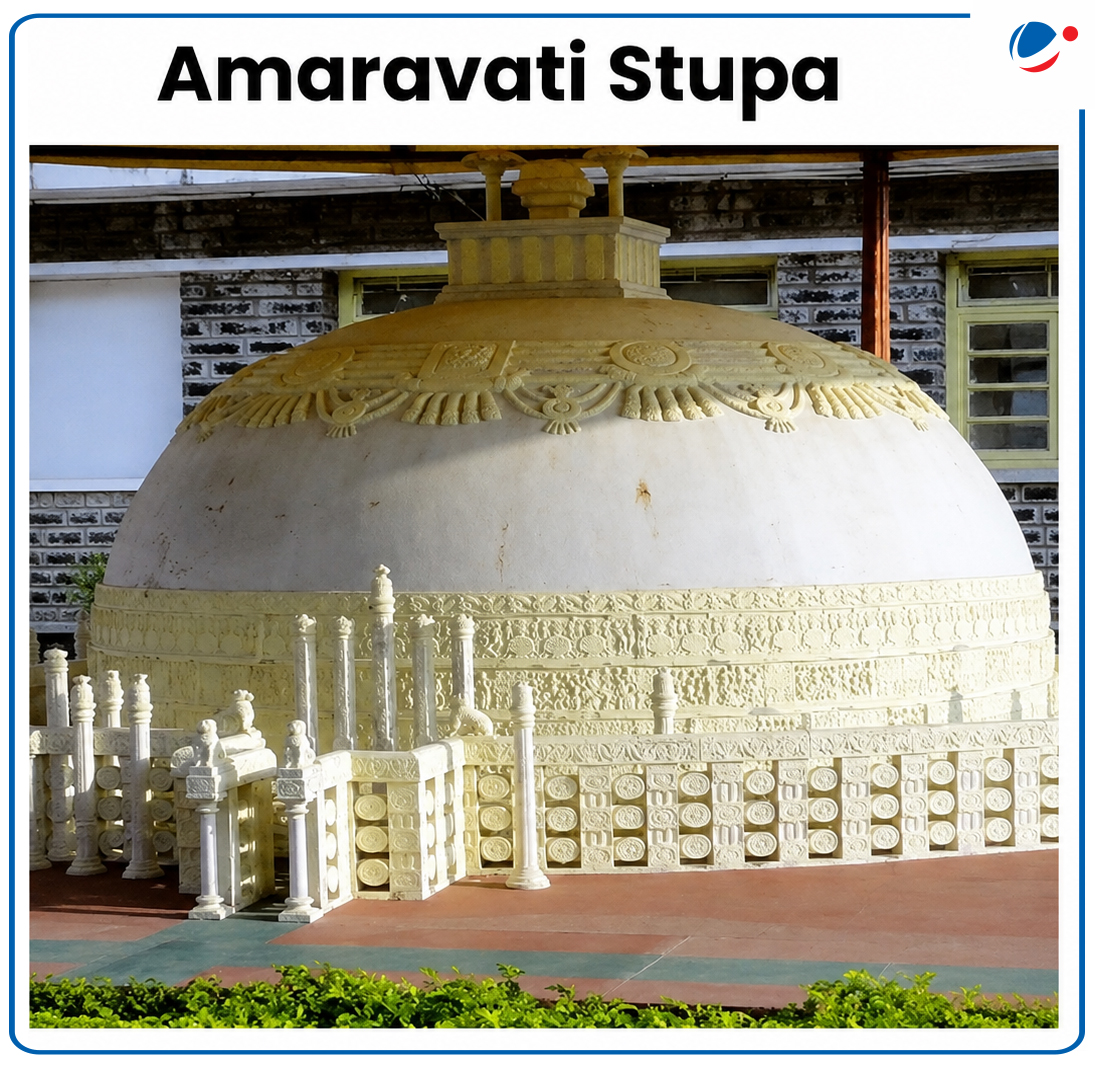 The below infographic shows Amaravati Stupa