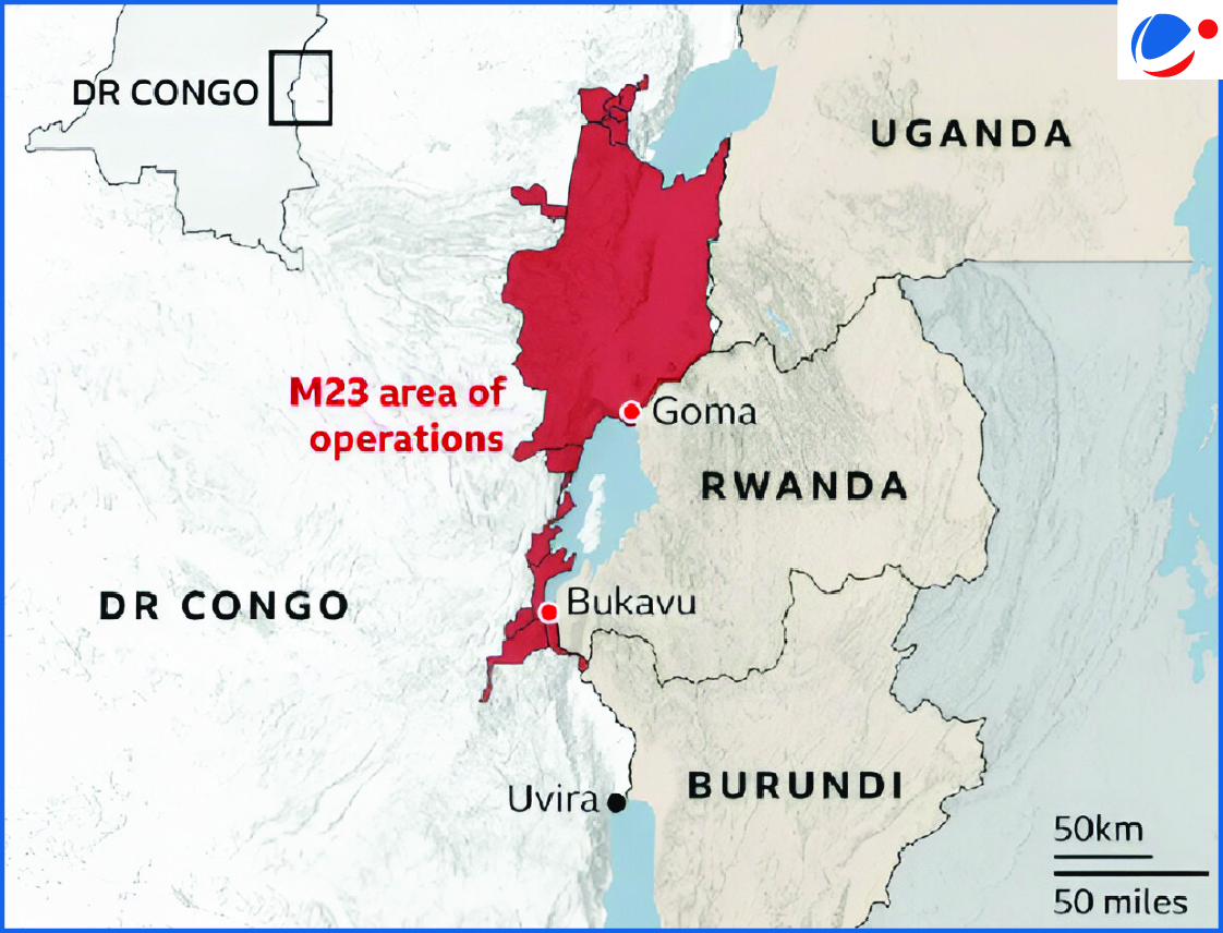 M23 Area of Operations in Democratic republic of Congo