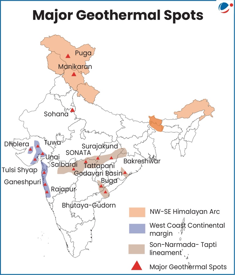 Major Geothermal Spots of India
