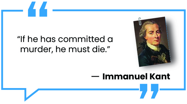 A quote by Immanuel Kant is displayed in a blue speech bubble design. The quote reads,
