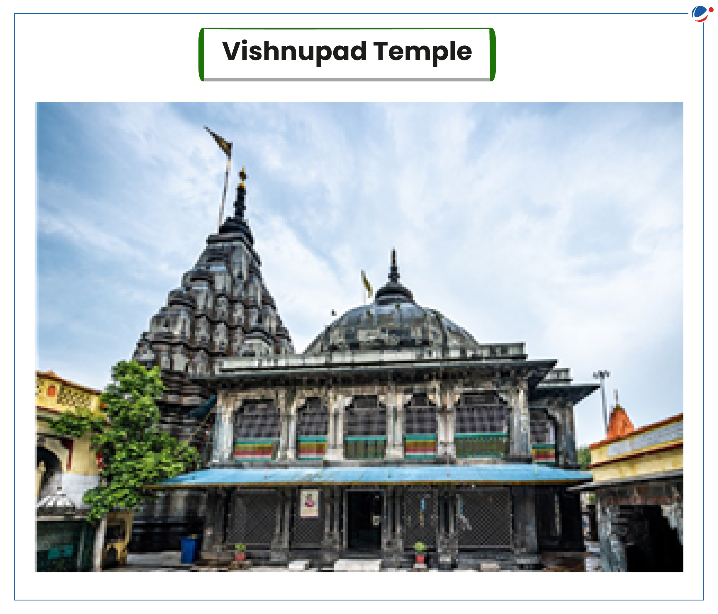 An image of Vishnupad Temple. 