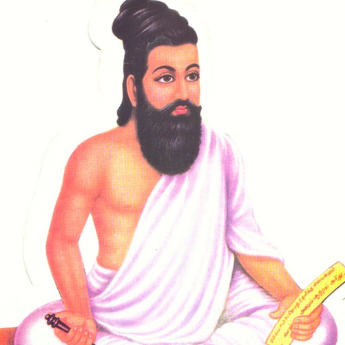 A portrait of Thiruvalluvar. 