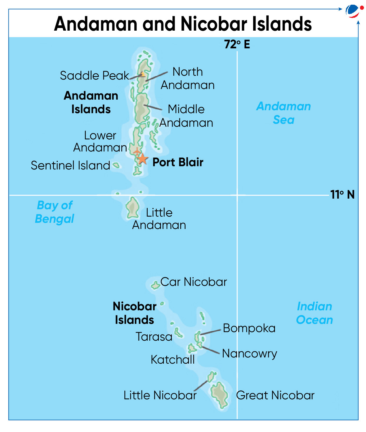 Description: A map of the island of andaman and nicobar islands

Description automatically generated