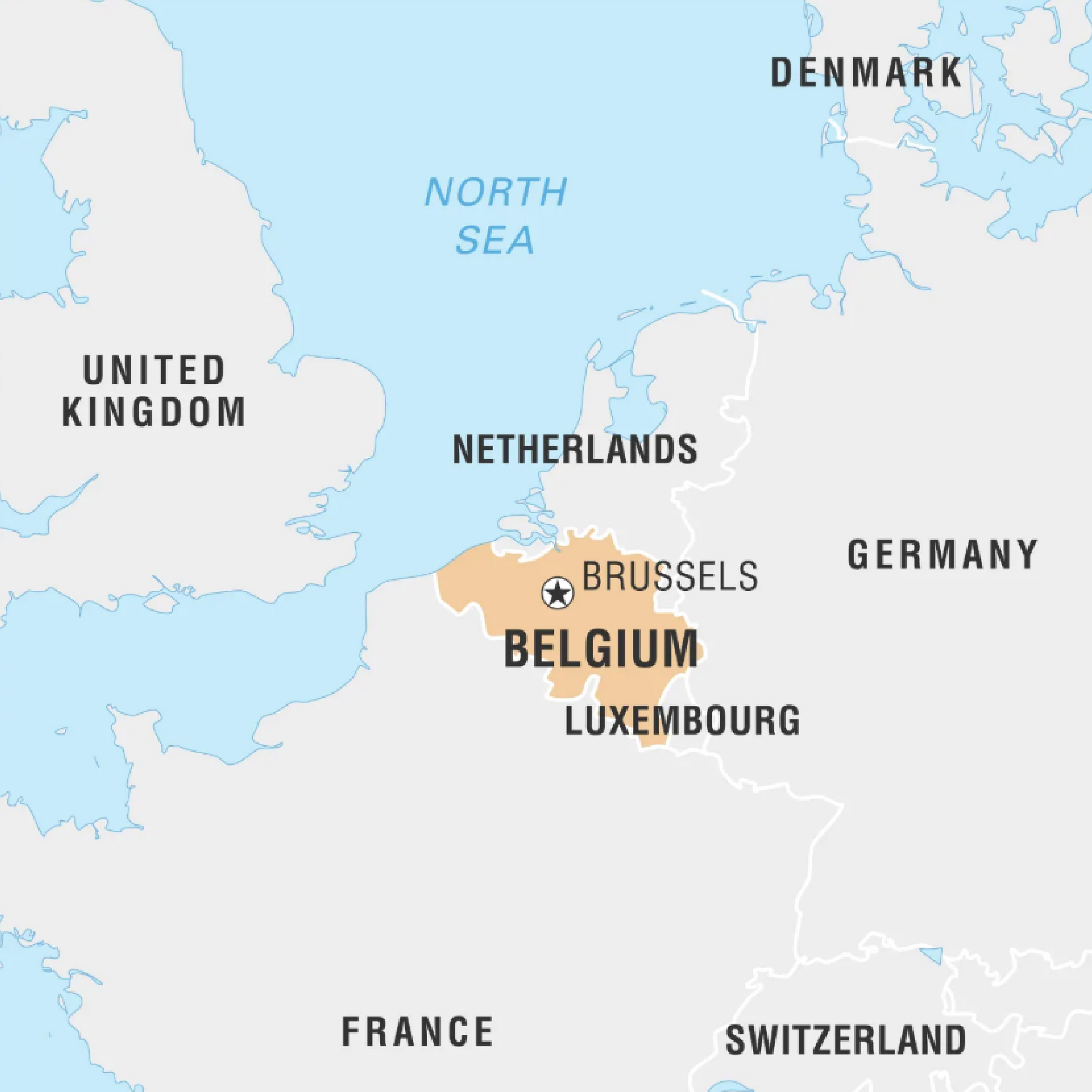 An image showing map of Belgium