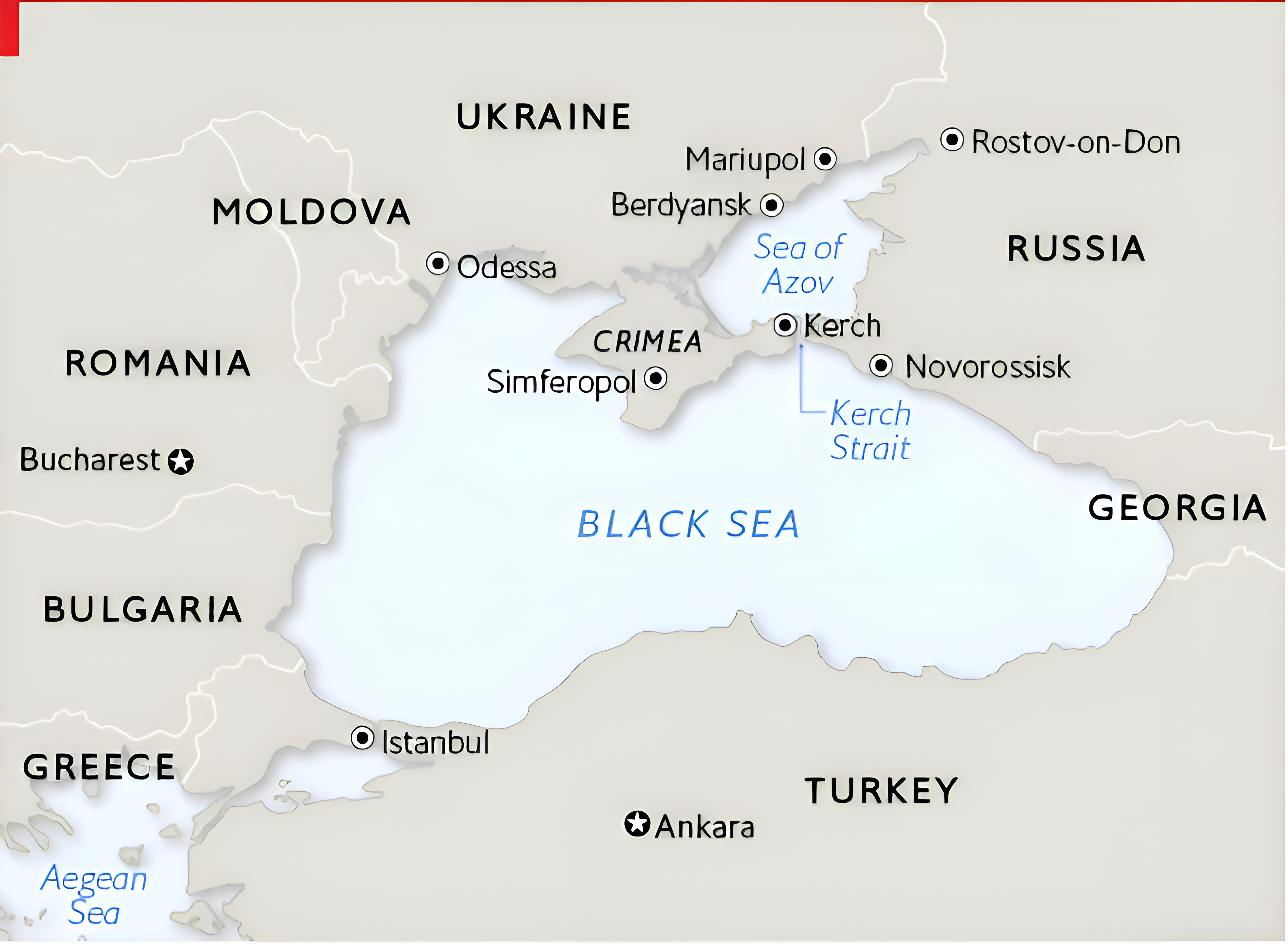 Map showing Kerch Strait 