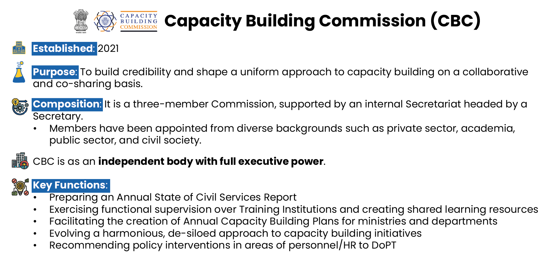 Capacity building commission