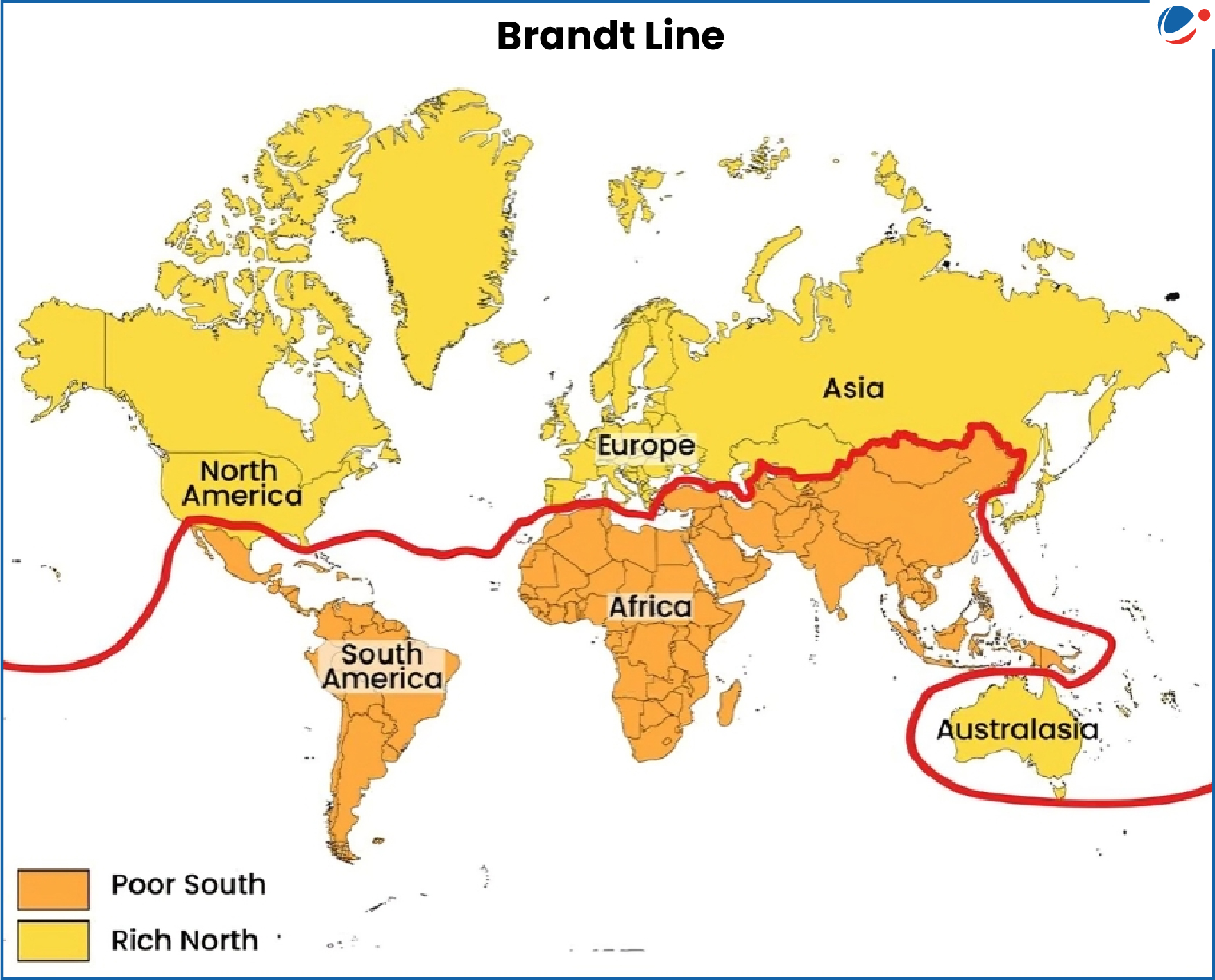 Map showing Brandt line