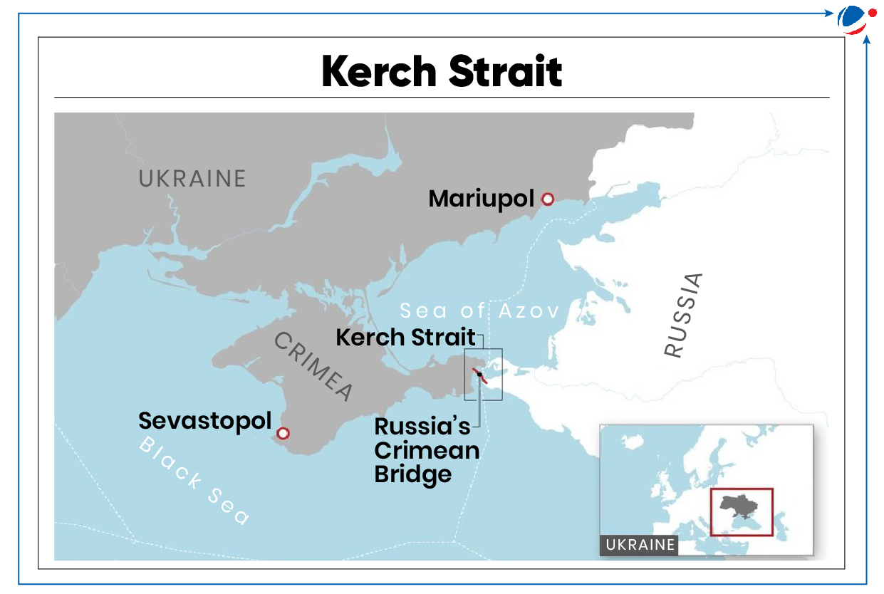 The below map give location of Kerch Strait.