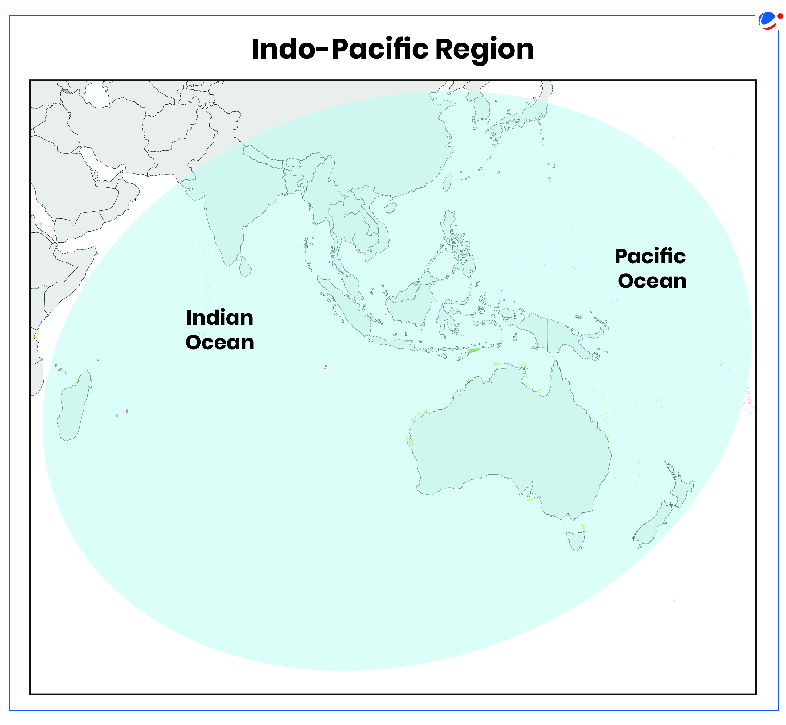 Map shows Indo Pacific Region.