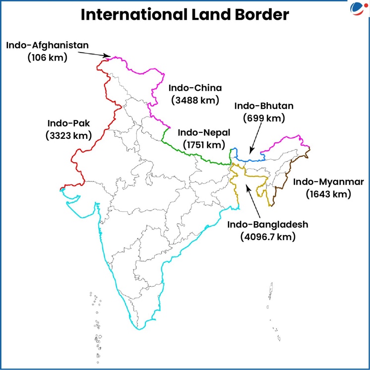 International land border of India.