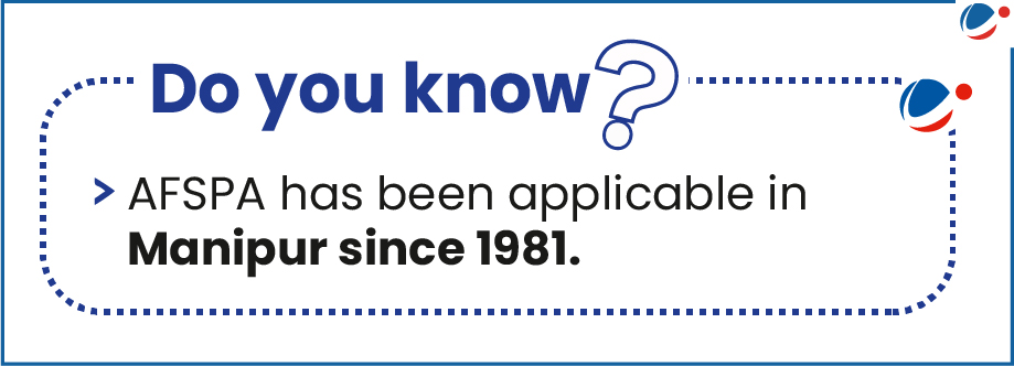 AFSPA has been applicable in Manipur since 1981.