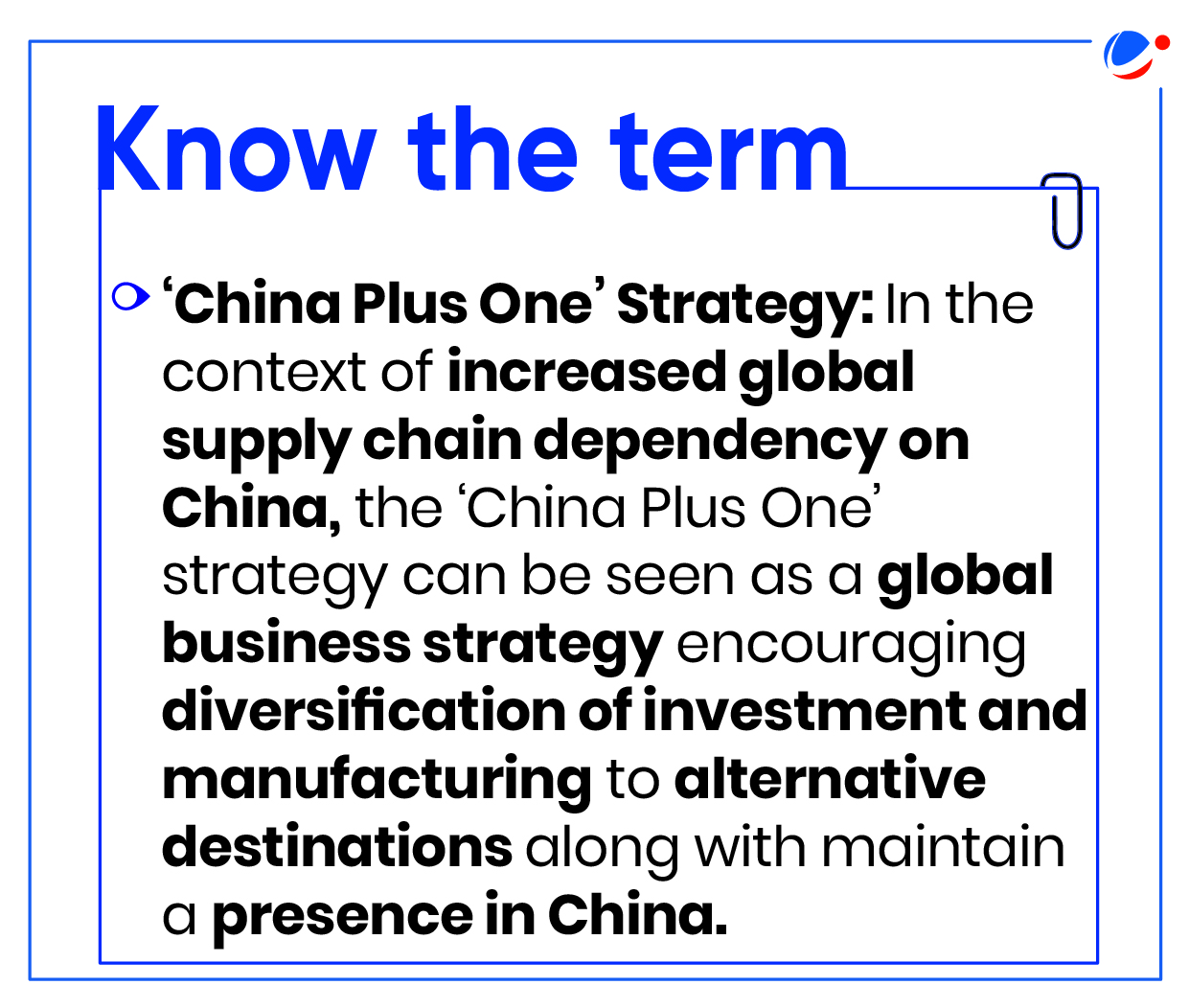 Below image explain China Plus One strategy.