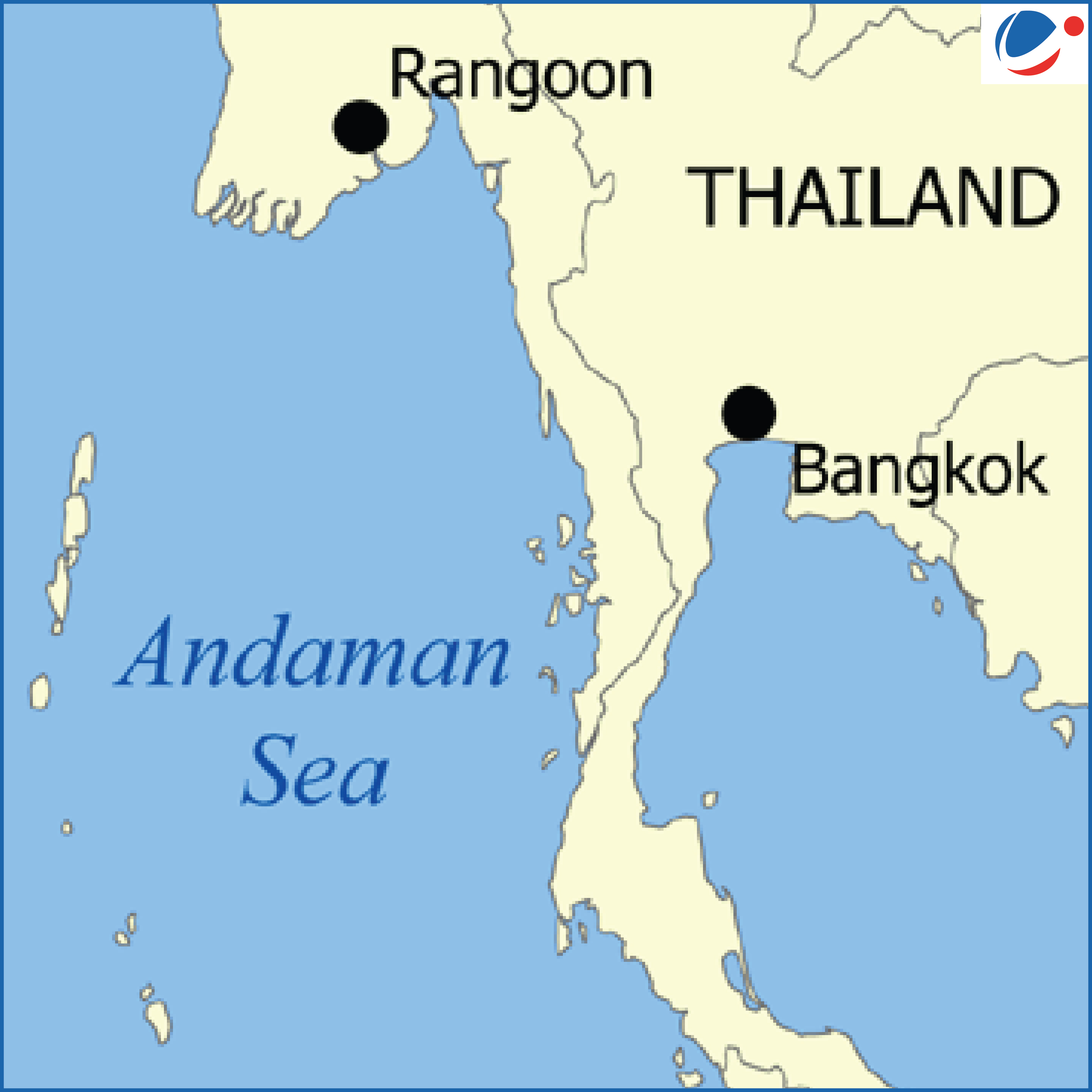 An image showing the map of Andaman Sea