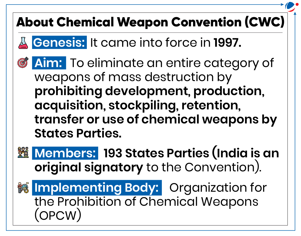 The below image gives description about chemical weapon convention.