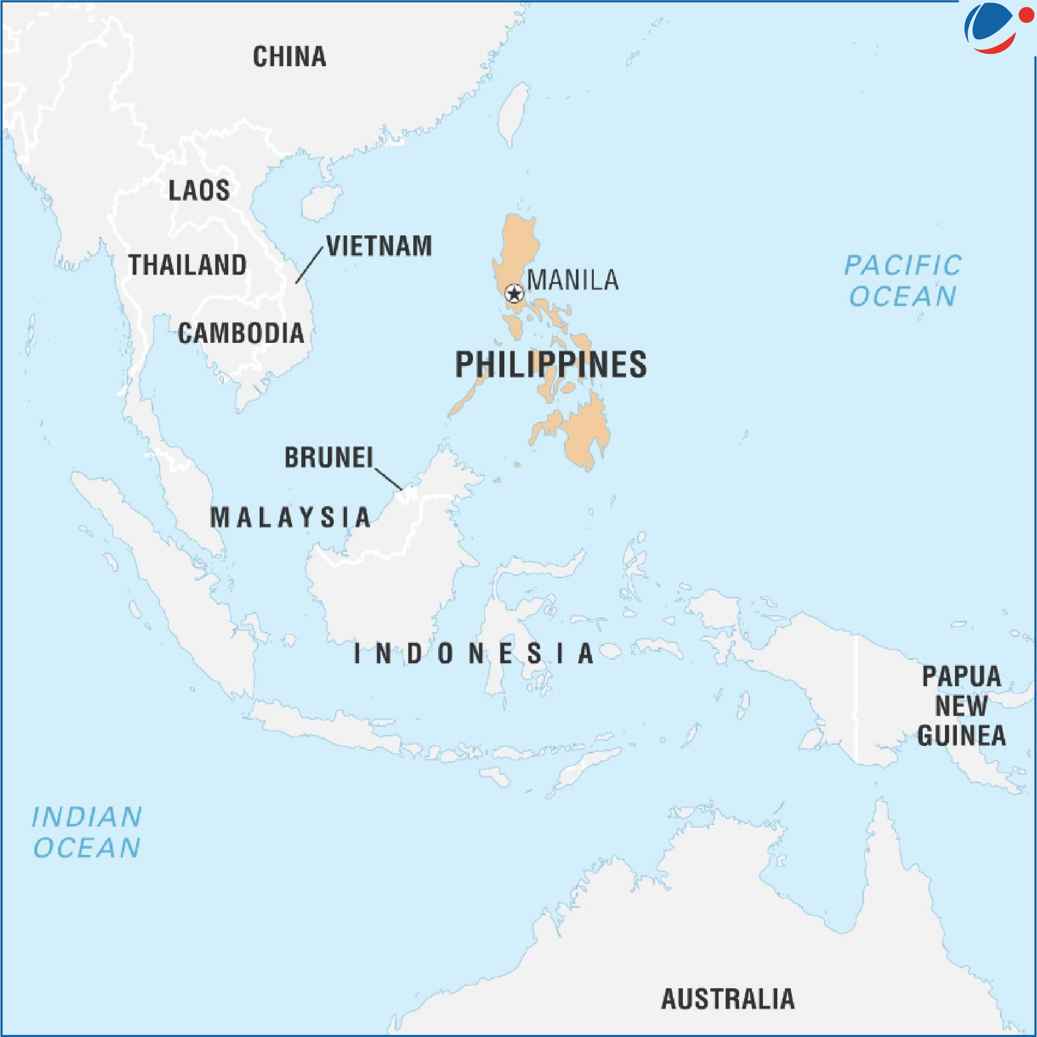 An illustrated map of the Philippines highlighting its diverse islands and key geographical landmarks.