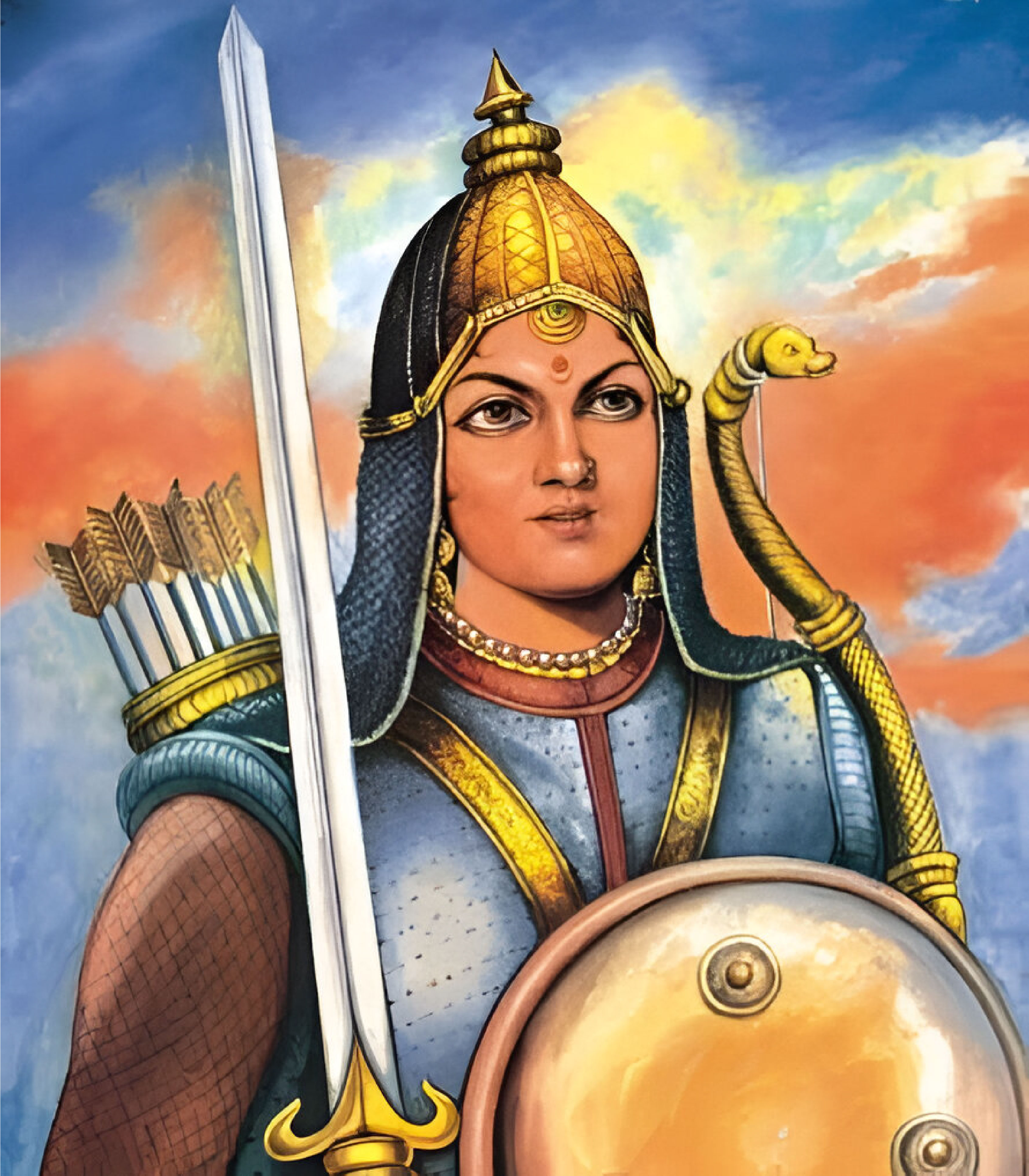 Image of Queen of the Gond kingdom of Garha-Katanga Rani Durgavati.