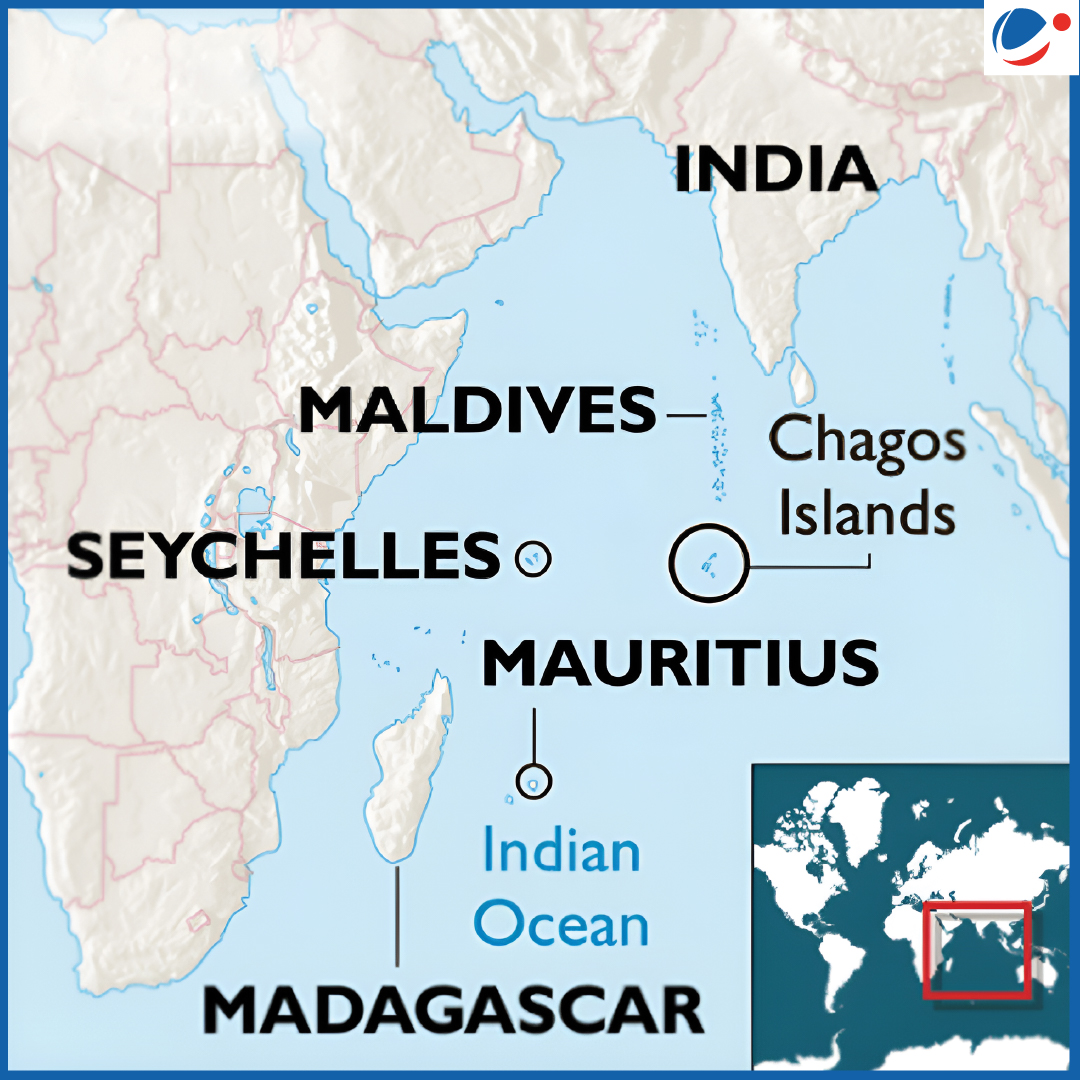 Map showing location of Seychelles