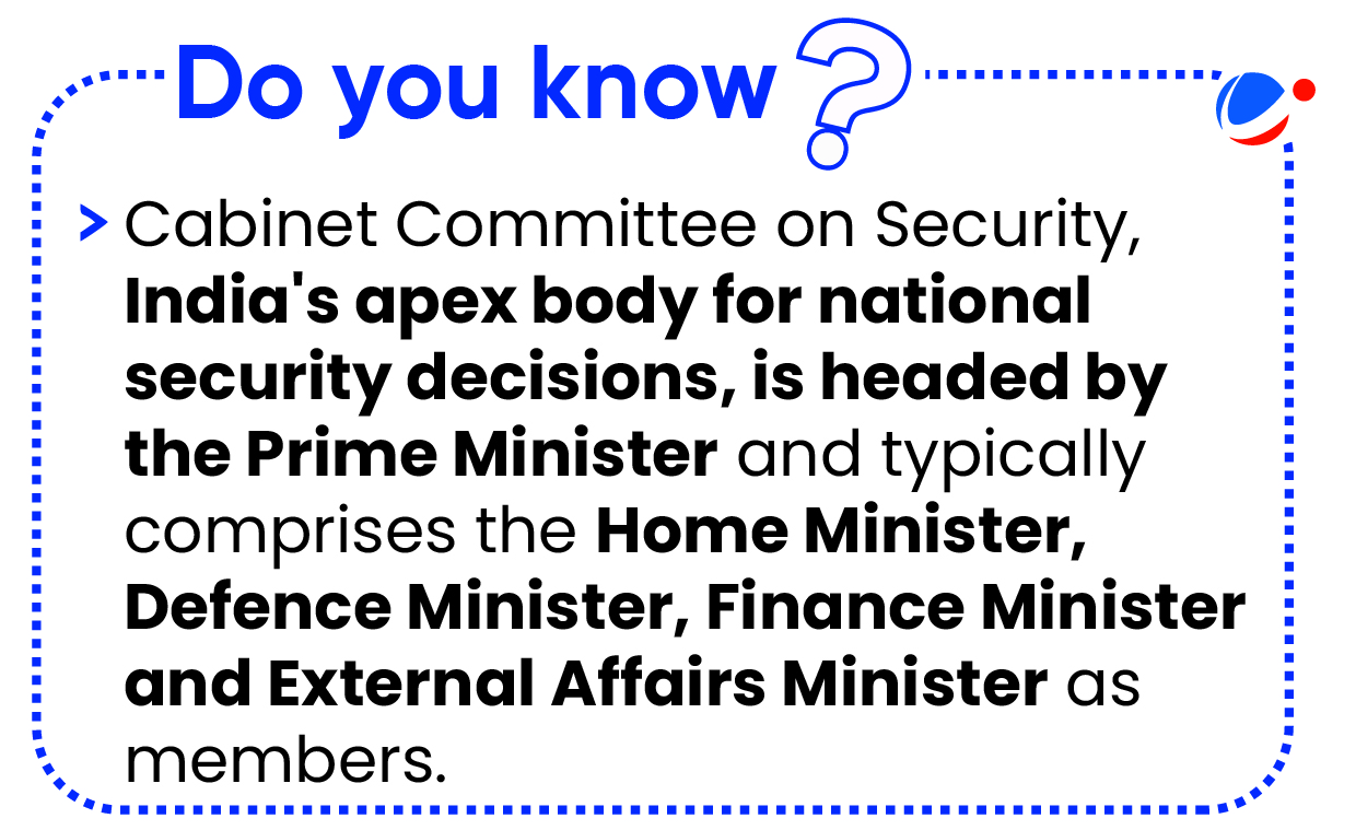 An image showing composition of Cabinet Committee on Security.