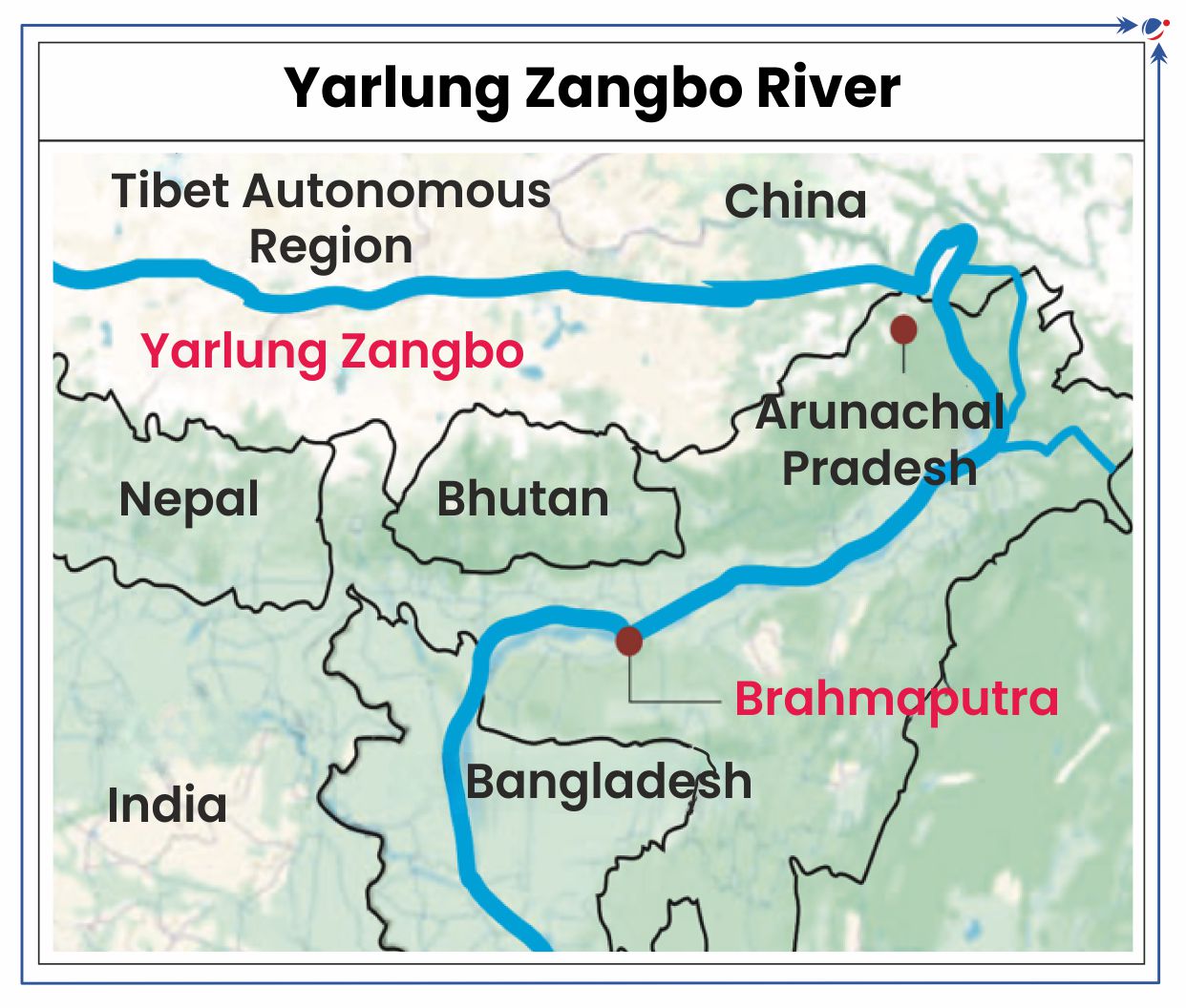 The image shows the Yarlung Zangbo River.