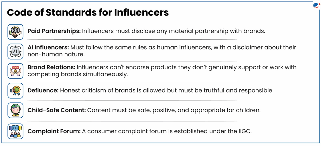 Code of standards for influencers