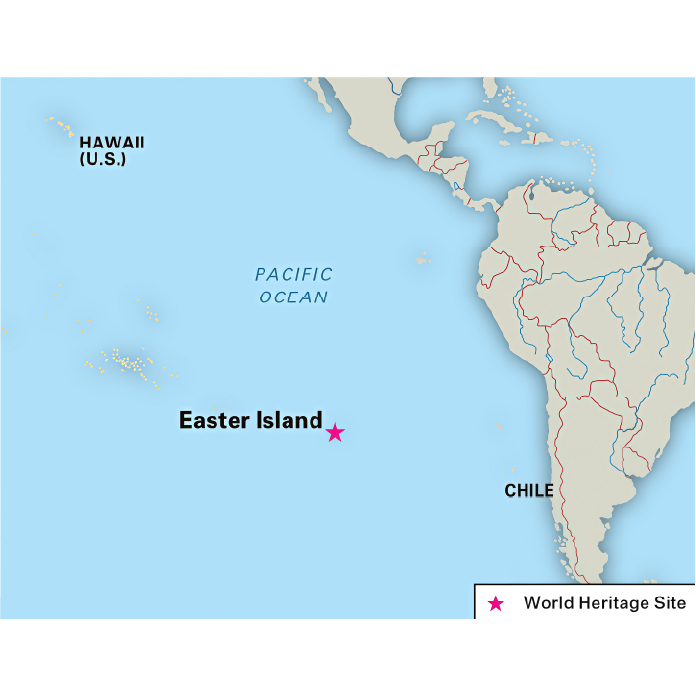 Map showing location Easter Island