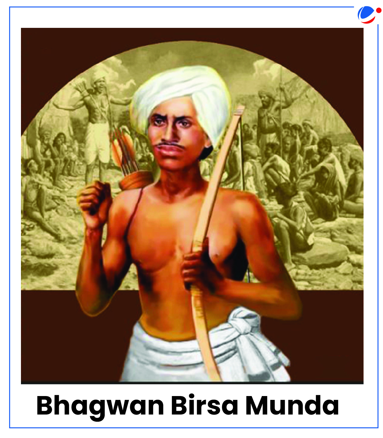 A pictographic image showing Birsa Munda